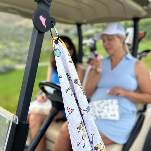 Birdie Girl The Most Versatile Golf Towel Magnetic Womens Golf Towel, Perfect for Pickleball, Womens Golf Accessories, Womens Golf Bag Accessories, Great for Tennis & Golf Gifts! (Golf Girl) in Saudi Arabia