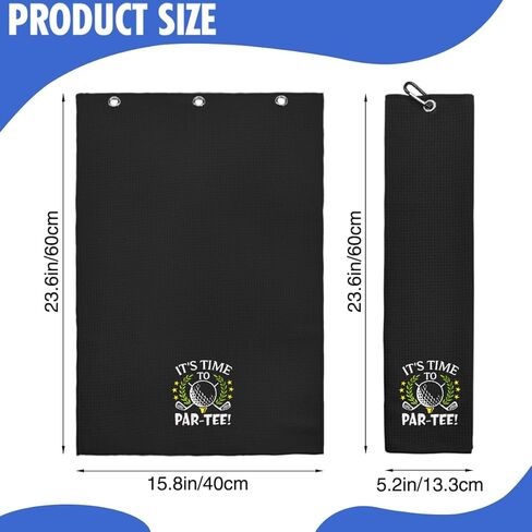 Hafhue It's Time to Par-tee Embroidered Golf Towel, Golf Accessories for Men Women, Golf Gift for Men Women, Retirement Gift for Dad Grandpa Golf Lover Golf Fan in Saudi Arabia