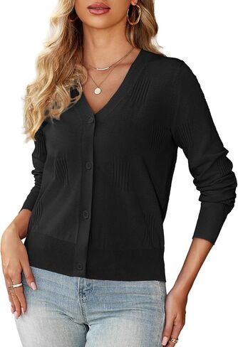 U.Vomade Women's Cardigans 3/4 Sleeve Open Front Cropped Cardigan Hollow Out Bolero Shrug S-XL in Saudi Arabia
