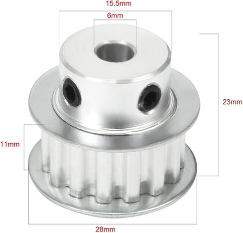 uxcell Aluminum 15 Teeth 5mm Bore 5.08mm Pitch Timing Belt Pulley for 10mm Belt in Saudi Arabia