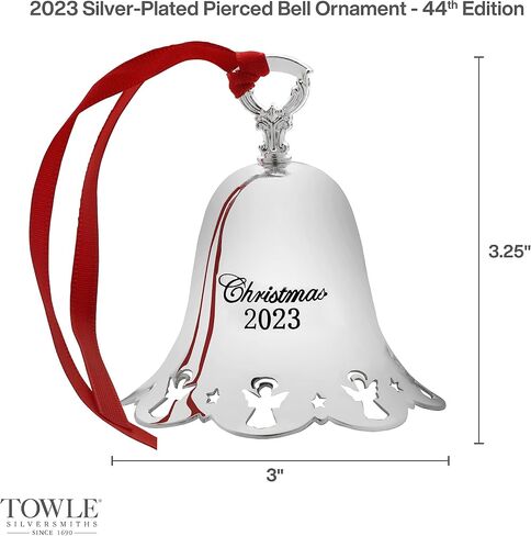 Towle 2023 Silver Plated Pierced Bell Ornament, 44th Edition in Saudi Arabia