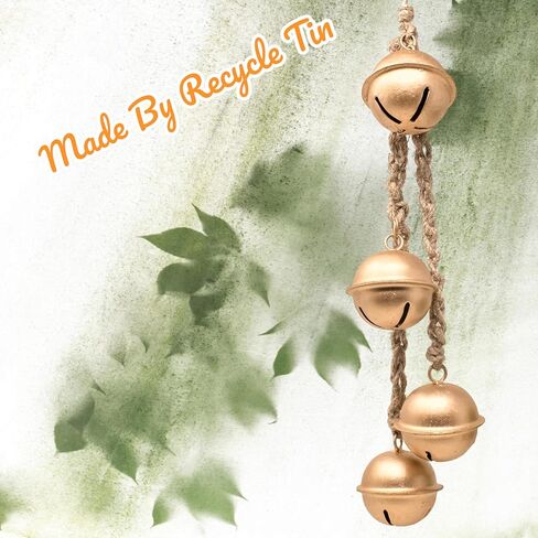 مجموعة من 4 أجراس ديكور عتيقة مصنوعة يدويًا لعيد الميلاد المحظوظ معلقة على حبل بأسلوب مجموعة الجرس المتناغم الريفي in Kuwait