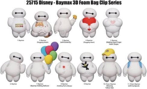 Disney Big Hero 6 Baymax Figural Bag Clip Series 50-3D Foam Figural Bag Clip in Blind Bag - Keychain ONE Random Bag PER Order in Saudi Arabia