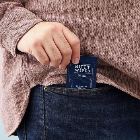 BLUE PANDA 100 Pack Wet Travel Butt Wipes for Men, On-The-Go Flushable Wipes Individually Wrapped for Adults (Aloe Vera Scented) in Saudi Arabia