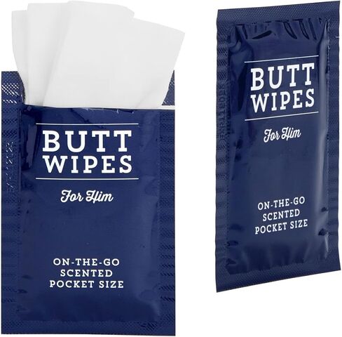 BLUE PANDA 100 Pack Wet Travel Butt Wipes for Men, On-The-Go Flushable Wipes Individually Wrapped for Adults (Aloe Vera Scented) in Saudi Arabia