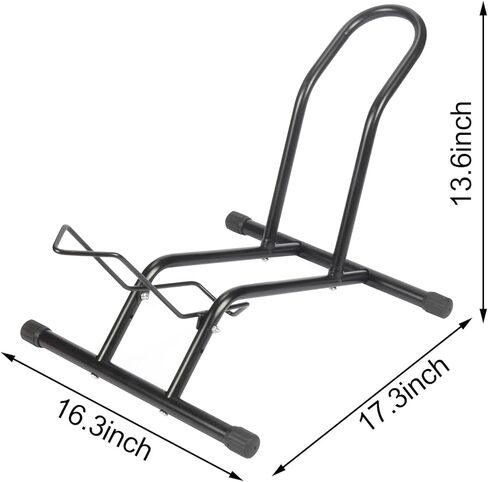 حامل أرضي للدراجة، رف انتظار الدراجة الفولاذي يناسب الدراجات مقاس 16 بوصة - 29 بوصة، منظم تخزين الدراجات للمرآب المنزلي الداخلي والخارجي، حامل دراجة للدراجة الجبلية والطرق، أسود in Kuwait