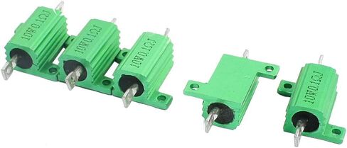 uxcell a14041000ux1477 5 Piece Green 10W 0.1 Ohm Chassis Mounted Aluminum Shell Clad Resistors, 0.79" Width, 1.34" Length in Saudi Arabia