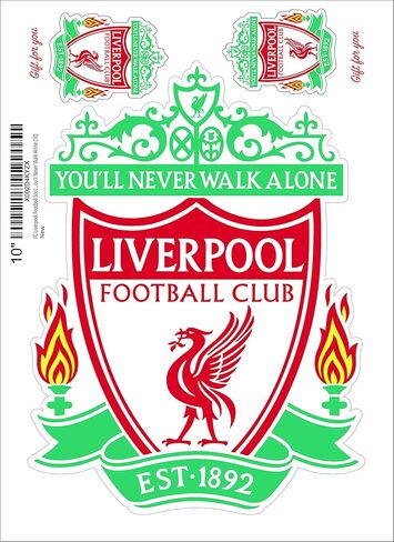 ملصقات لاصقة من الفينيل لكرة القدم لفريق ليفربول لكرة القدم (أي أحجام) للمعجبين / لن تمشي بمفردك أبدًا (10) in Kuwait