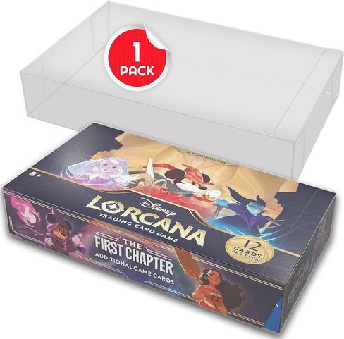 واقي حافظة عرض EVORETRO متوافق مع صناديق Lorcana Booster، عبوة واحدة، خالية من الأحماض، واقي PET مقاوم للخدش - حافظة عرض بلاستيكية 0.40 مم لتنظيم تخزين بطاقات TCG القابلة للتحصيل in Kuwait