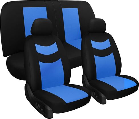 Universal Car Seat Covers for Front Seats, Cloth Front Car Seat Cover, Easy to Install, Breathable and Washable Universal Interior Covers for Auto, SUV, Sedan, Van, Airbag Compatible, Black & Grey in Saudi Arabia