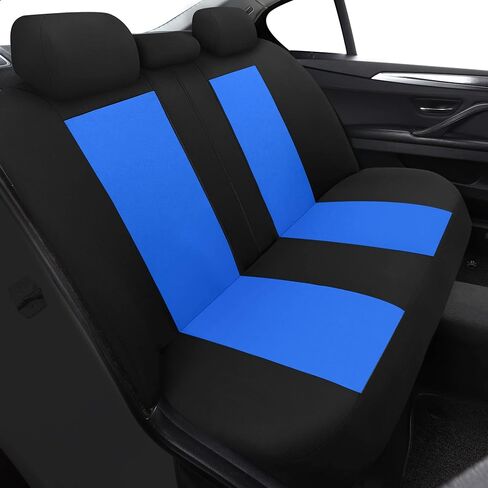 Universal Car Seat Covers for Front Seats, Cloth Front Car Seat Cover, Easy to Install, Breathable and Washable Universal Interior Covers for Auto, SUV, Sedan, Van, Airbag Compatible, Black & Grey in Saudi Arabia