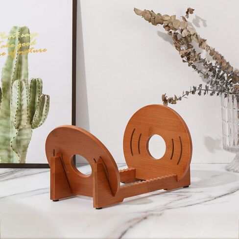 حامل تخزين تسجيلات الفينيل - رف عرض ألبوم الموسيقى العتيق على سطح الطاولة - رف منظم تخزين سجلات الفينيل - حامل LP قائم حديث - يحمل ما يصل إلى 50 ألبومًا أو قرصًا مضغوطًا - الخيزران - بني فاتح in Kuwait