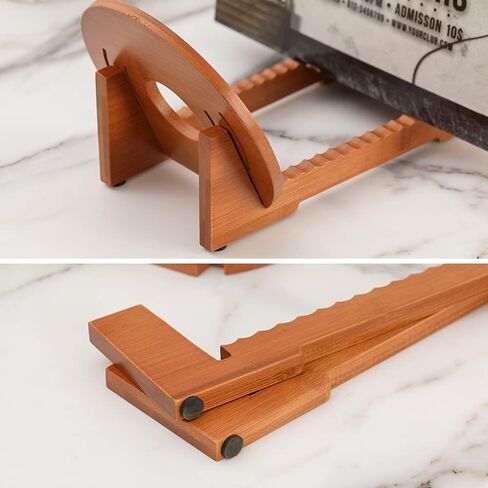 حامل تخزين تسجيلات الفينيل - رف عرض ألبوم الموسيقى العتيق على سطح الطاولة - رف منظم تخزين سجلات الفينيل - حامل LP قائم حديث - يحمل ما يصل إلى 50 ألبومًا أو قرصًا مضغوطًا - الخيزران - بني فاتح in Kuwait