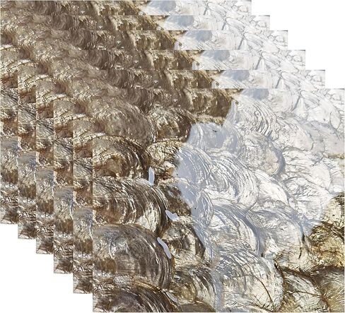 GOMMO 6 Pack Backsplash Shell Tiles Mother of Pearl Shell Mosaic 12"x12" Sheet Kitchen Wall Bathroom Bedroom Decor or ArtCraft in Saudi Arabia
