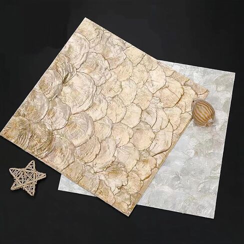 GOMMO 6 Pack Backsplash Shell Tiles Mother of Pearl Shell Mosaic 12"x12" Sheet Kitchen Wall Bathroom Bedroom Decor or ArtCraft in Saudi Arabia