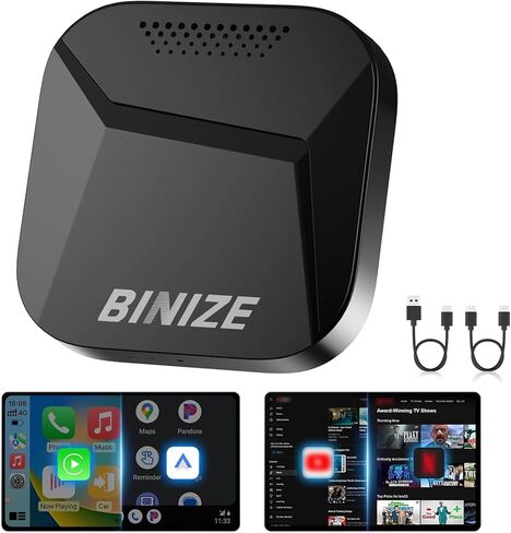 Binize Box Carplay AI Box نظام Android Ai Carplay Box متوافق مع Carplay اللاسلكي Android Auto، Magic AI Box Carplay جهاز بث الفيديو للسيارة مرآة الهاتف إلى شاشة السيارة ﻿ in Kuwait