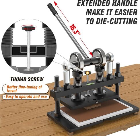 [Updated] Leather Cutting Machine, 260 x 150 mm Adjutable Manual Hand Press Leather Embossing Leathercraft Mold Die Cutter with 10.2 x 5.9 inches Upper Plate for Various of Materials in Saudi Arabia