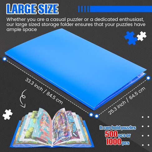 Nezyo Puzzle Storage Folder Keeper for 1000-pieces Jigsaw Puzzle Organizers and Storage Large Capacity Puzzle Storage Organizer with 30 Pockets, Dustproof and Protective Portable Puzzle Accessory in Saudi Arabia