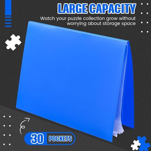 Nezyo Puzzle Storage Folder Keeper for 1000-pieces Jigsaw Puzzle Organizers and Storage Large Capacity Puzzle Storage Organizer with 30 Pockets, Dustproof and Protective Portable Puzzle Accessory in Saudi Arabia