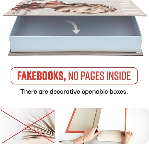Decorative Books for Home Decor -3 Faux Books Set for Stylish Decoration Rustic Farmhouse Stacked Display Book Shelf Decor for Living Room, Entryway, Bookshelf Decor Accents in Saudi Arabia