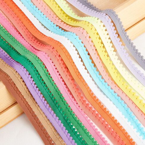 BENECREAT 30 ياردة 15 لونًا من كرات بوم المرنة، 0.43 بوصة زخرفة كروية بشراشيب واسعة لتزيين عصابات الرأس والحرف اليدوية in Kuwait