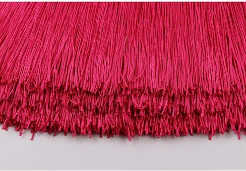 Heartwish268 Fringe Trim Lace Polyerter Fibre Tassel 12inch（″） Wide 10 Yards Long for Clothes Accessories and Latin Wedding Dress and DIY Lamp Shade Decoration Black Rose Pink in Saudi Arabia
