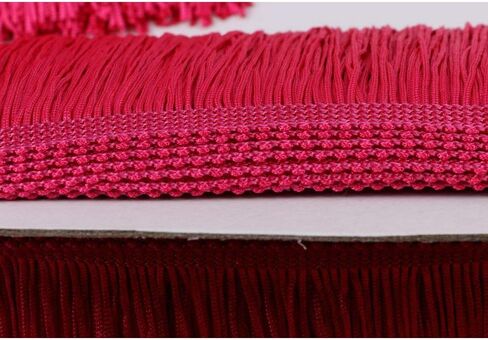 Heartwish268 Fringe Trim Lace Polyerter Fibre Tassel 12inch（″） Wide 10 Yards Long for Clothes Accessories and Latin Wedding Dress and DIY Lamp Shade Decoration Black Rose Pink in Saudi Arabia