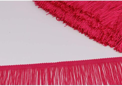 Heartwish268 Fringe Trim Lace Polyerter Fibre Tassel 12inch（″） Wide 10 Yards Long for Clothes Accessories and Latin Wedding Dress and DIY Lamp Shade Decoration Black Rose Pink in Saudi Arabia