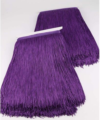 Heartwish268 Fringe Trim Lace Polyerter Fibre Tassel 12inch（″） Wide 10 Yards Long for Clothes Accessories and Latin Wedding Dress and DIY Lamp Shade Decoration Black Rose Pink in Saudi Arabia