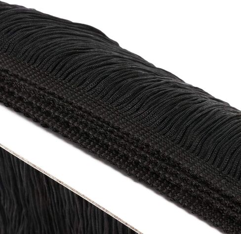 Heartwish268 شرابة من ألياف البوليستر من الدانتيل مقاس 12 بوصة (″) واسعة بطول 10 ياردات لإكسسوارات الملابس وفستان الزفاف اللاتيني وديكور غطاء المصباح DIY باللون الأسود والوردي الوردي in Kuwait