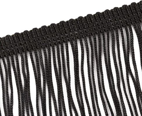 Heartwish268 شرابة من ألياف البوليستر من الدانتيل مقاس 12 بوصة (″) واسعة بطول 10 ياردات لإكسسوارات الملابس وفستان الزفاف اللاتيني وديكور غطاء المصباح DIY باللون الأسود والوردي الوردي in Kuwait