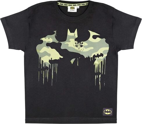 تي شيرت بشعار DC Comics Batman Camo، للأطفال، 3-13 سنة، أسود، بضاعة رسمية in Kuwait