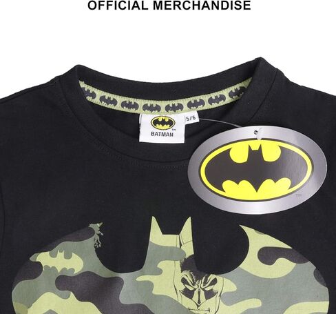 تي شيرت بشعار DC Comics Batman Camo، للأطفال، 3-13 سنة، أسود، بضاعة رسمية in Kuwait