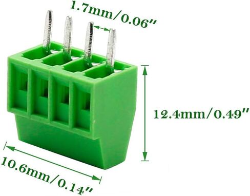 TOUHIA 2.54mm Pitch 4-Pin PCB Mount Terminal Block Connector for Arduino، تصنيف 150V 6A - حزمة من 20 in Kuwait