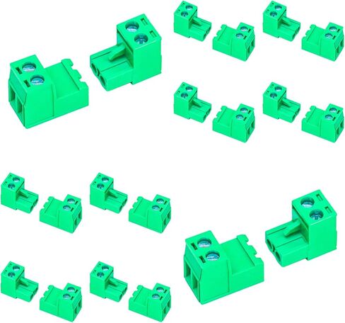 Tcenofoxy 15 Set 5.08mm 2 Pin Male & Female Phoenix Type Connector No Soldering Green PCB Screw Terminal Block 2 Pole in Saudi Arabia