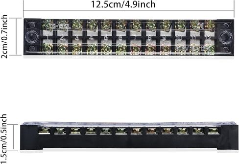 PNGKNYOCN 12 Positions Dual Rows 600V 15A Barrier Screw Terminal Strip Block with Cover TB-1512（4-Pack ） in Saudi Arabia