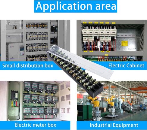 PNGKNYOCN 12 Positions Dual Rows 600V 15A Barrier Screw Terminal Strip Block with Cover TB-1512（4-Pack ） in Saudi Arabia