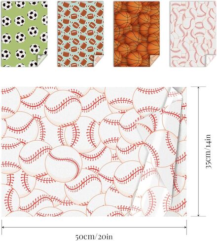 60 Sheet Football Pattern Tissue Paper 20 x 20in White Brown Football Art Gift Wrapping Paper DIY Craft Art Paper for Baby Shower Birthday Party Gift Packing in Saudi Arabia