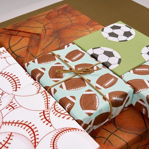 60 Sheet Football Pattern Tissue Paper 20 x 20in White Brown Football Art Gift Wrapping Paper DIY Craft Art Paper for Baby Shower Birthday Party Gift Packing in Saudi Arabia
