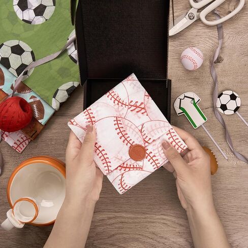 60 Sheet Football Pattern Tissue Paper 20 x 20in White Brown Football Art Gift Wrapping Paper DIY Craft Art Paper for Baby Shower Birthday Party Gift Packing in Saudi Arabia