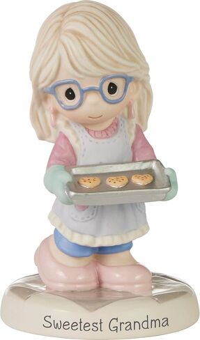 Precious Moments Grandma Figurine | Sweetest Grandma Bisque Porcelain Figurine Hand-Painted in Saudi Arabia