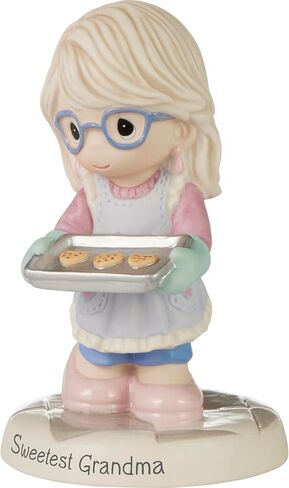 Precious Moments Grandma Figurine | Sweetest Grandma Bisque Porcelain Figurine Hand-Painted in Saudi Arabia
