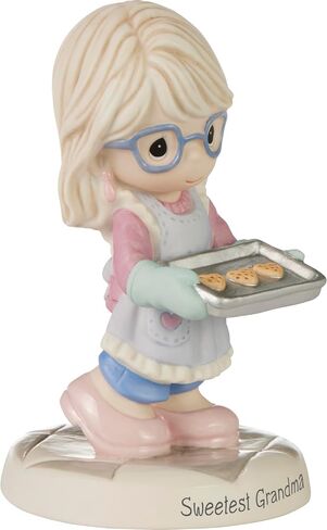 Precious Moments Grandma Figurine | Sweetest Grandma Bisque Porcelain Figurine Hand-Painted in Saudi Arabia