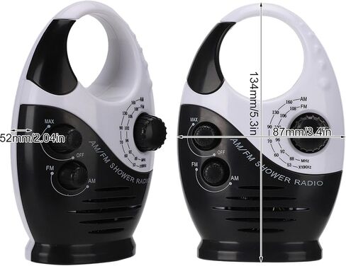 Waterproof Shower Radio, AM/FM Radio with Adjustable Volume Speakers, Battery Powered Portable Speakers with Hook Handle for Shower Rooms Bedside Tables Garages in Saudi Arabia