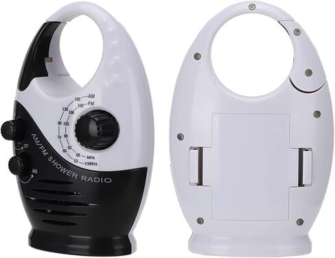 Waterproof Shower Radio, AM/FM Radio with Adjustable Volume Speakers, Battery Powered Portable Speakers with Hook Handle for Shower Rooms Bedside Tables Garages in Saudi Arabia