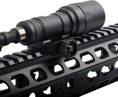 KECPVLI Tactical LED Mini Scout Weaponlights Single Mode Hunting Light with Pressure Switch and Rifle Mount Black in Saudi Arabia