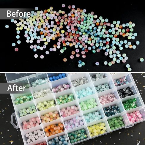 Rinrda 1 Pack 36 Grids Clear Plastic Bead Organizer Box with Adjustable Dividers - Small Craft Organizers and Storage, tackle box organizer, Jewerlry, Nail, Fishing Tackle, Small Storage Containers in Kuwait