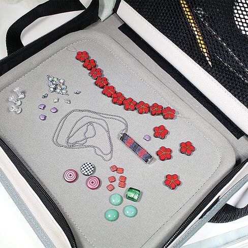 حقيبة لوحة العمل Beadsmith Voyager، تخزين ومنظم لصنع المجوهرات، حقيبة سفر مع حزام كتف. (الخرز والأنابيب والكماشة وما إلى ذلك غير متضمنة) in Saudi Arabia