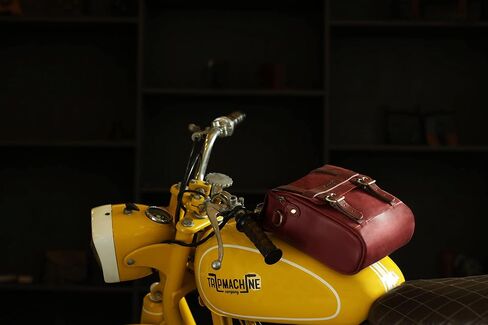 Trip Machine Company Genuine Leather Motorcycle Magnetic Fuel Tank & Tail Pillion Seat Mount Bag With Shoulder Strap And Rain Cover (Black) in Saudi Arabia