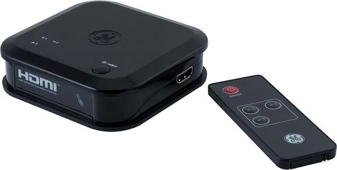 GE 3 Device HDMI Switch, Use with 4K Smart TV Roku Xbox PS3 PS4 Fire Stick DVD Blue Ray Fire TV HDTV Cable Box PC, 4K 1080p 60 FPS, Ultra HD, HDCP 2.2, Black, 33624 in Saudi Arabia